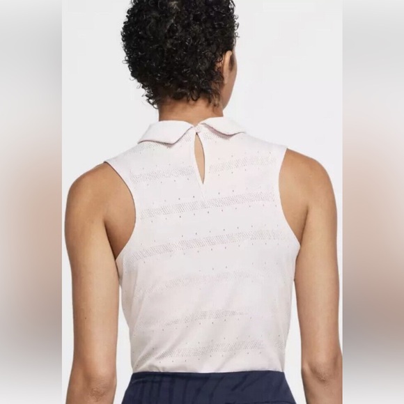 NIKE WMNS DRI FIT POLO SHIRT BLEND ACE SLEEVELESS COLLARED GOLF POLO JAQUARD XXL - Picture 2 of 13